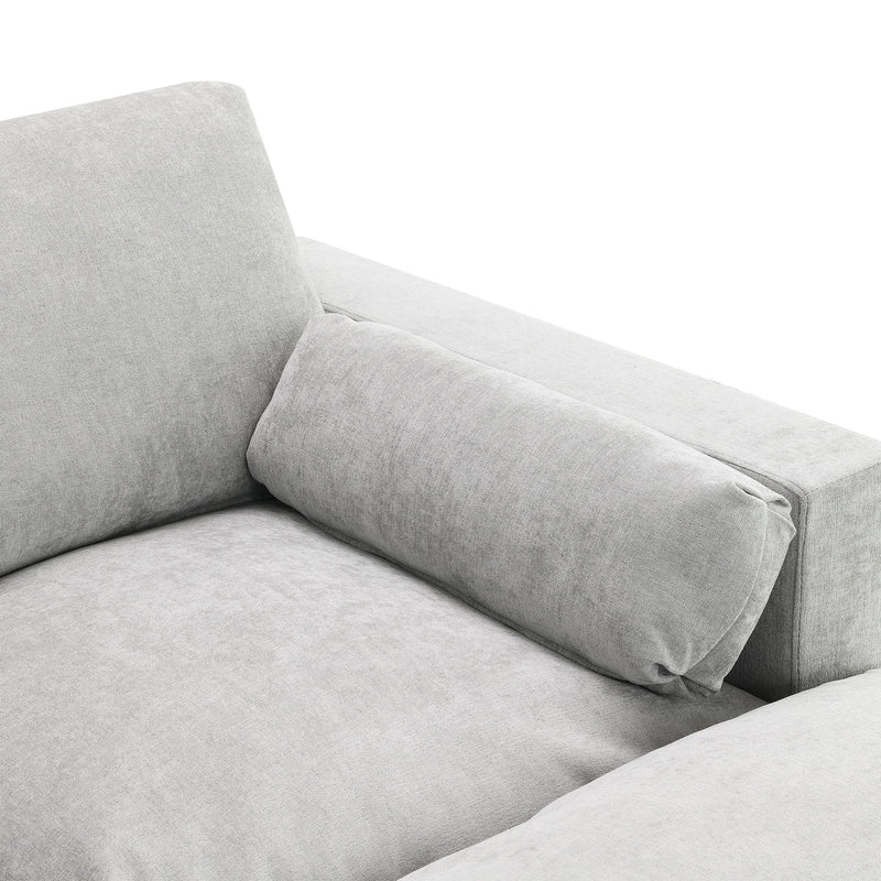 Modular Sectional With Storage Pockets, 5 Seat U Shaped Couch Set With Pillows, Free Combination Modern Cloud Sofa With 2 Movable Ottoman
