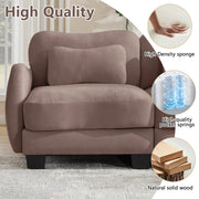 Chenille Supportive Three-Seater Sofa with Exquisite Waist Pillow,Ergonomic Curve Design, Easy to Assemble Modular Couch for Living Room Office, Rose Dust