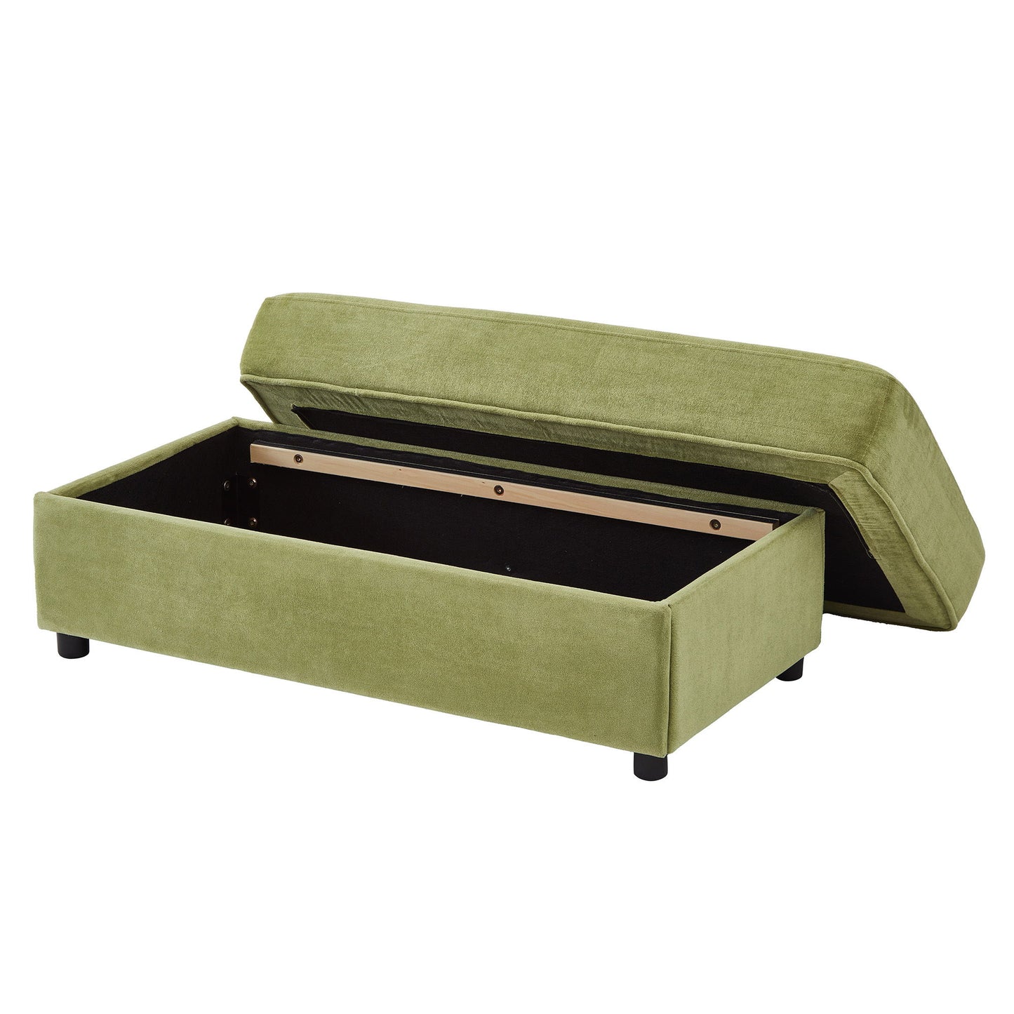 Modern Style Armchair Chaise Lounge Sofa Couch With Movable Storage Ottoman, USB Ports, Cup Holders, Phone Holder, Side Pockets