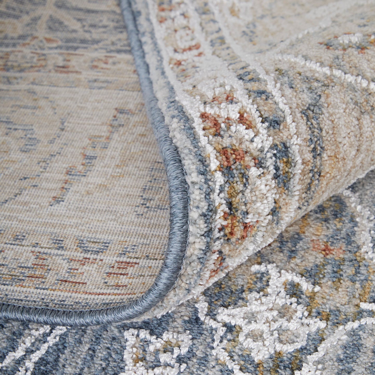 Pasha Transitional Ikat, Blue/Taupe/Ivory