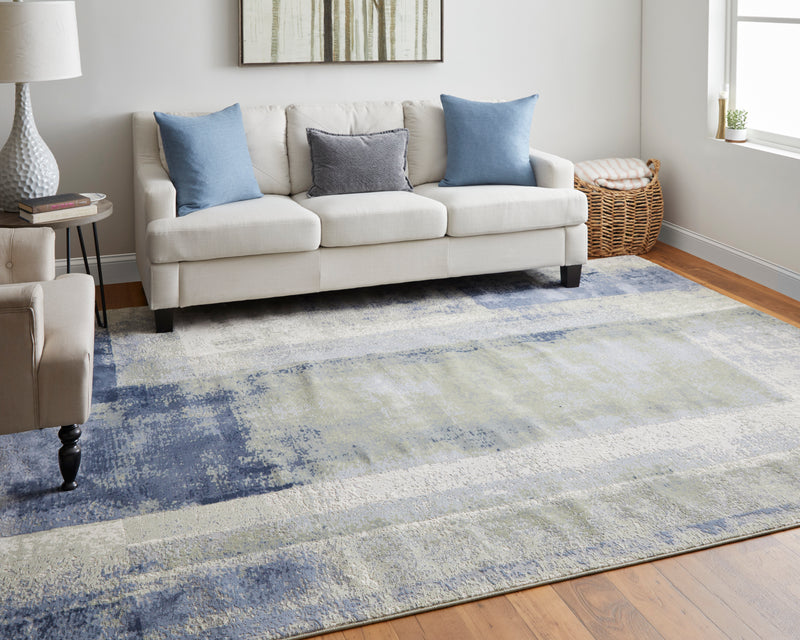 Clio Modern Abstract, Blue/Green/Ivory