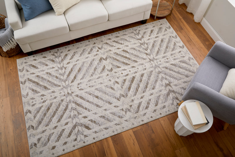 Vancouver Modern Geometric, Ivory/Tan/Brown