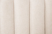 Queen Size Wood Bed with Piano Key Style Upholstered Headboard , Wood Bed with Strengthened Bed Frame ,Wheat (old sku:W504S00257)