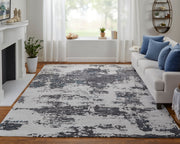 Zarah Modern Abstract, Ivory/Gray/Blue