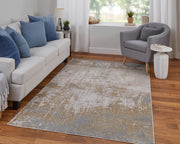 Aura Modern Abstract, Ivory/Brown/Gray