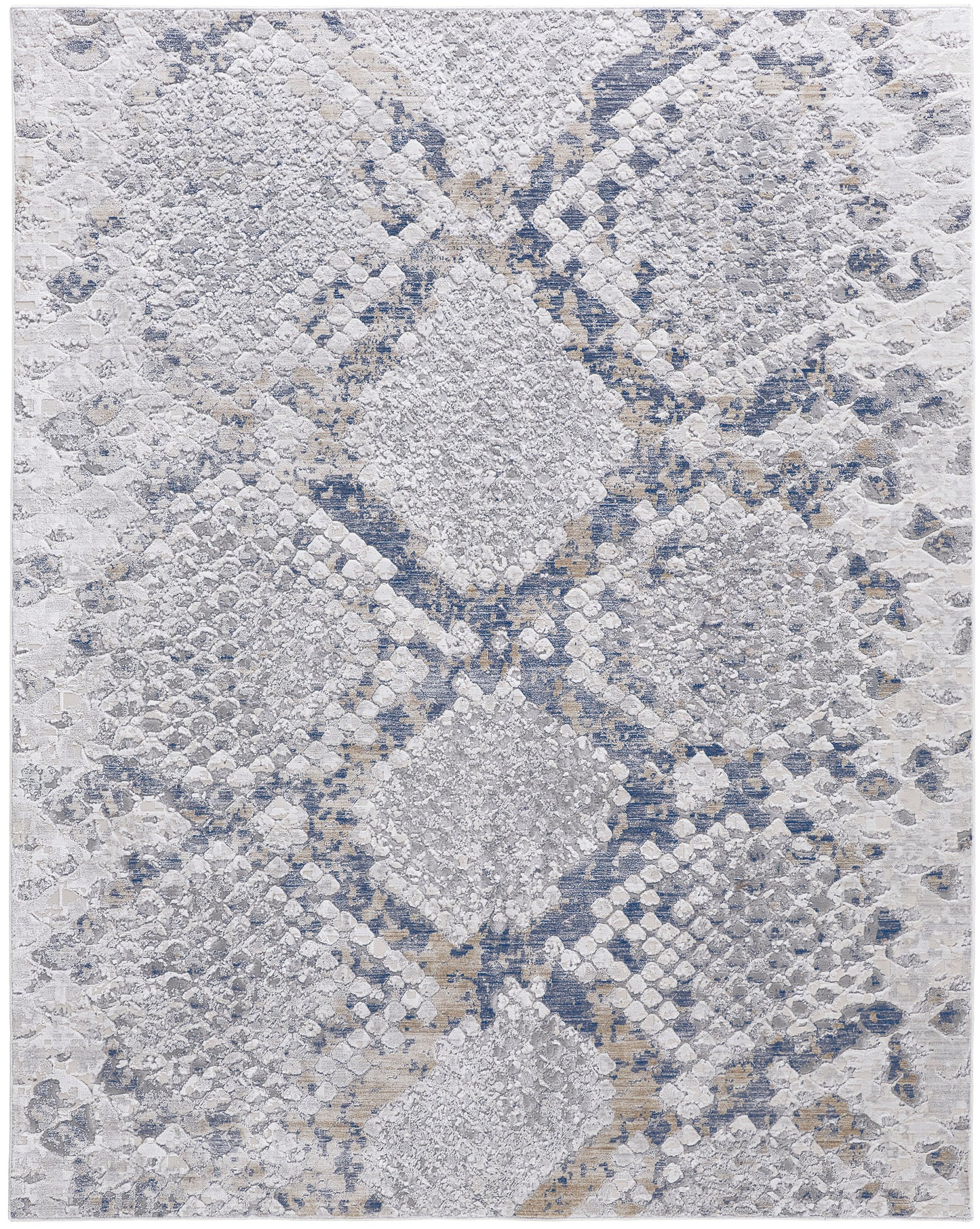 Laina Transitional Trellis & Lattice, Silver/Gray/Blue