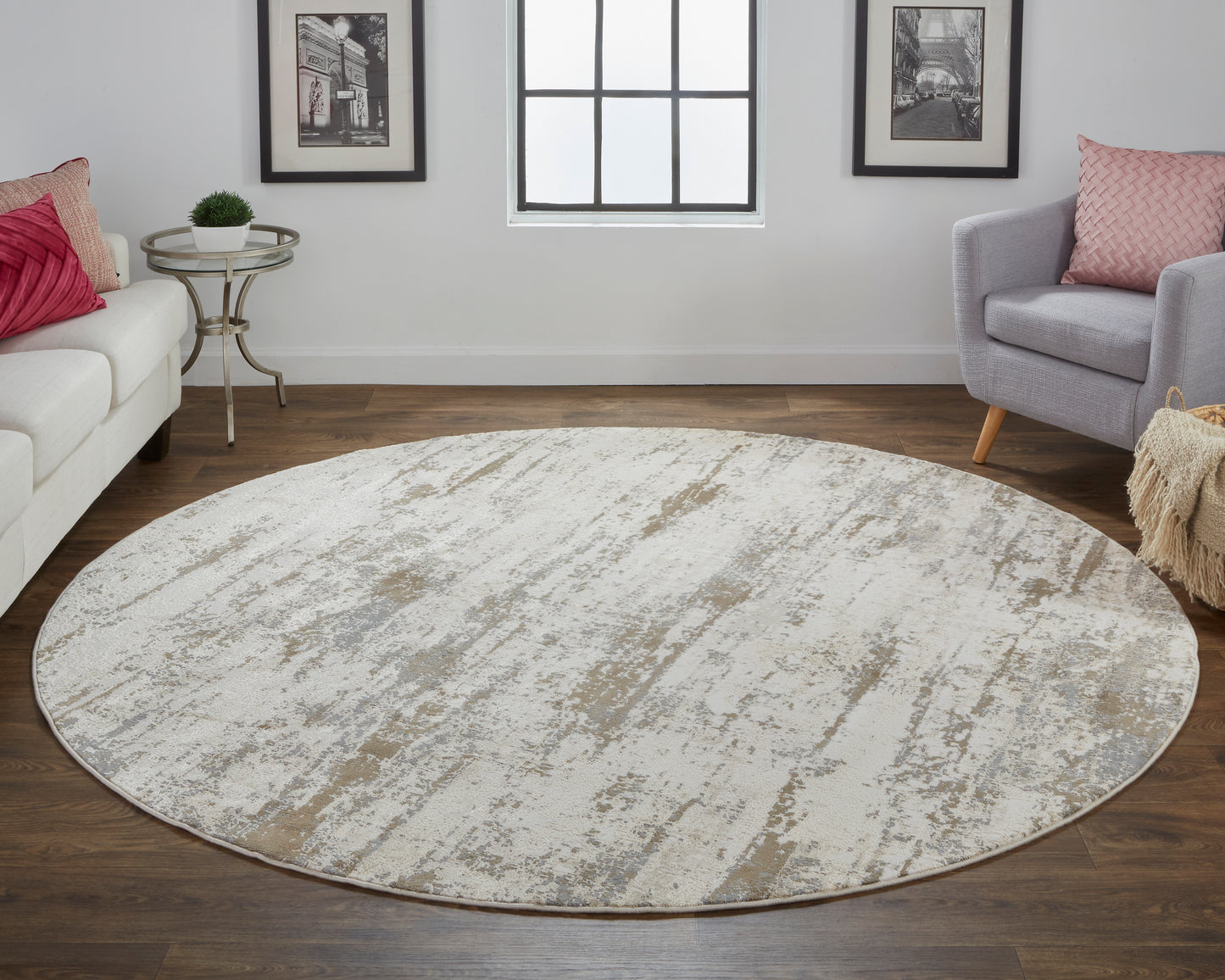 Parker Transitional Abstract, Ivory/Brown