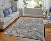 Prasad Modern Watercolor, Gray/Ivory/Silver