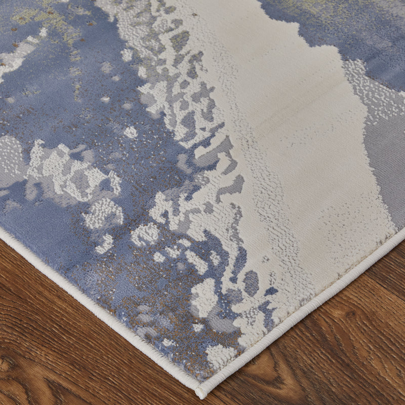 Mandana Modern Abstract, Ivory/Blue