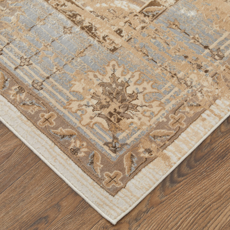 Celene Traditional Bordered, Tan/Brown/Gray