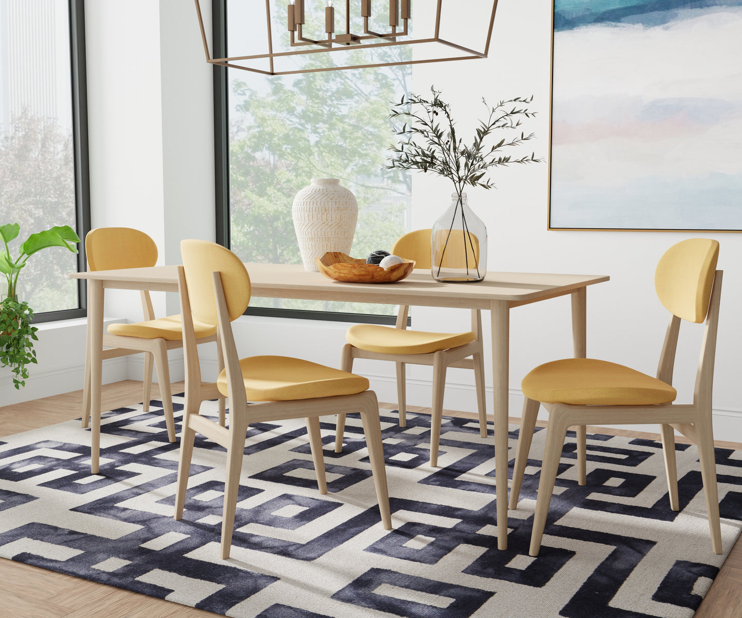 Lorrain Modern Geometric, Tan/Black
