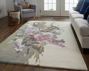 Dafney Transitional Floral & Botanical, Purple/Pink/Green