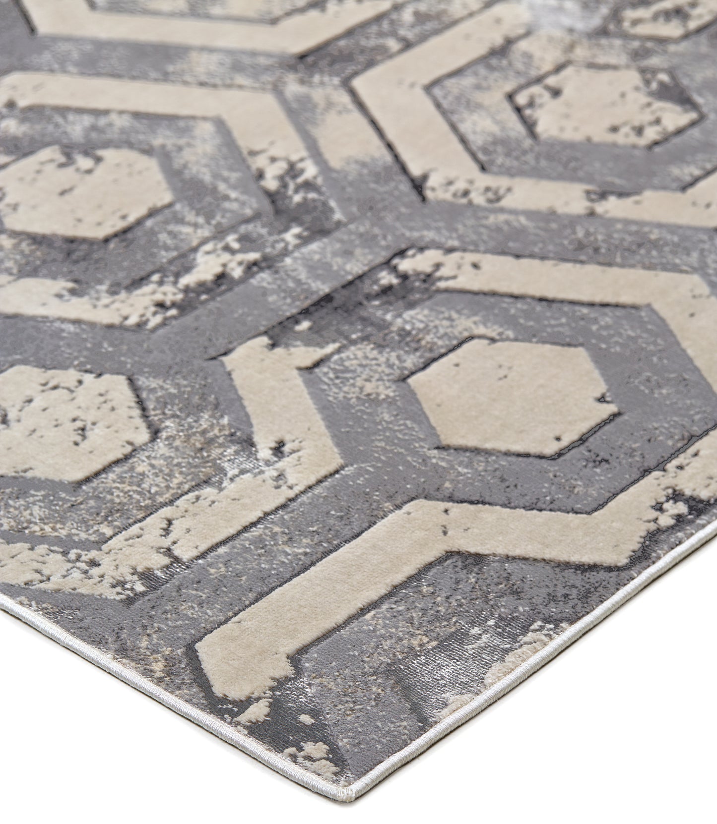 Micah Modern Distressed, Gray/Taupe/Silver