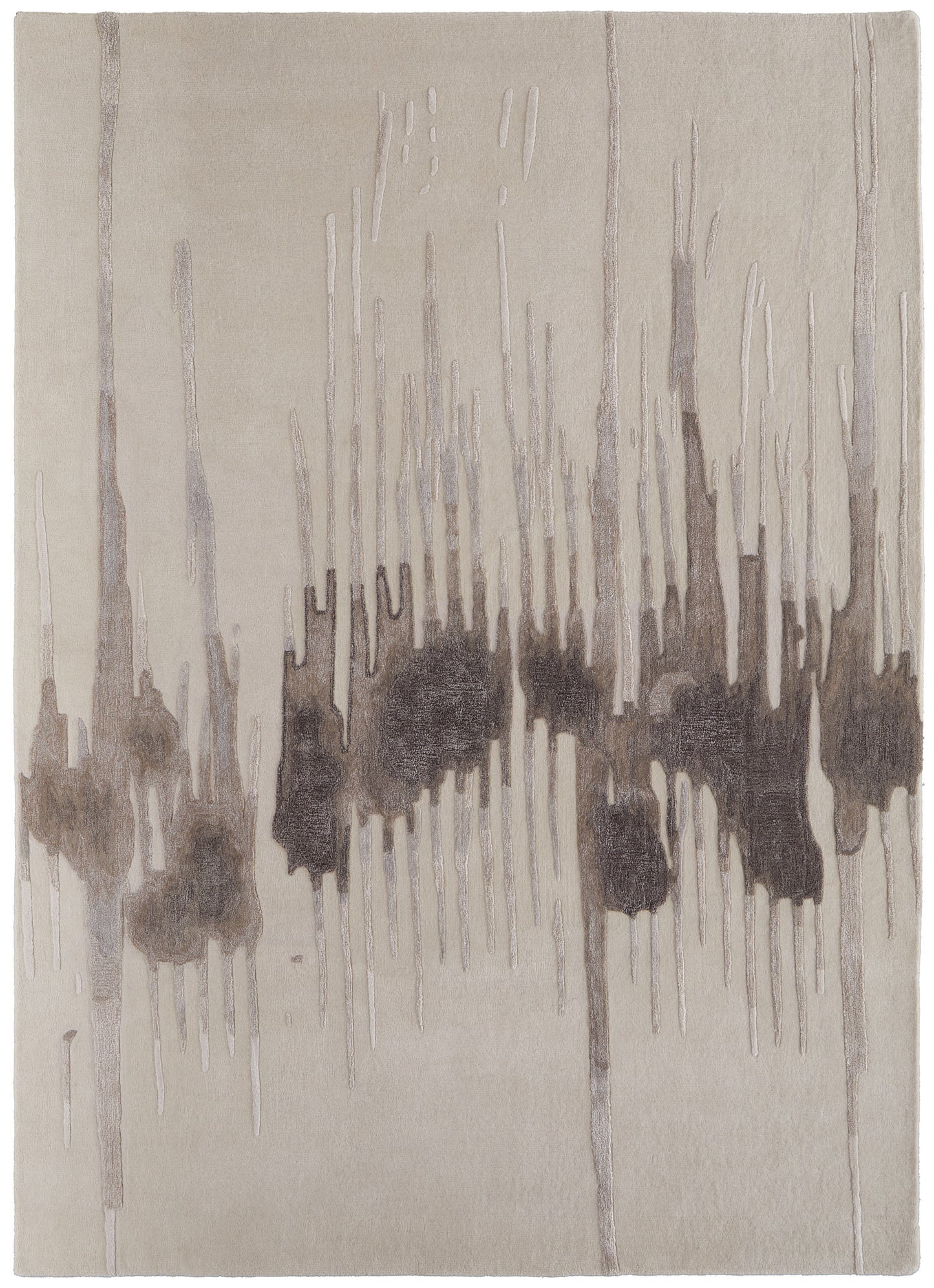 Anya Transitional Abstract, Ivory/Brown/Taupe