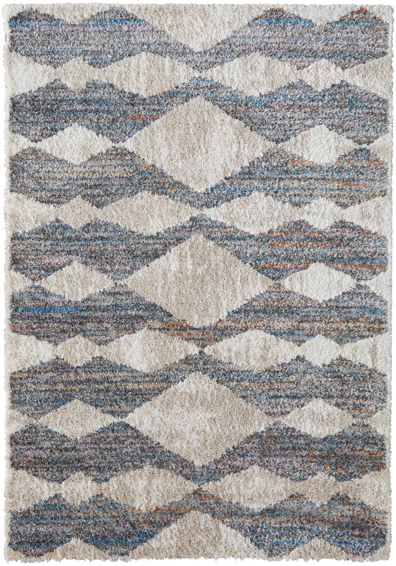 Mynka Transitional Diamond, Tan/Ivory/Blue