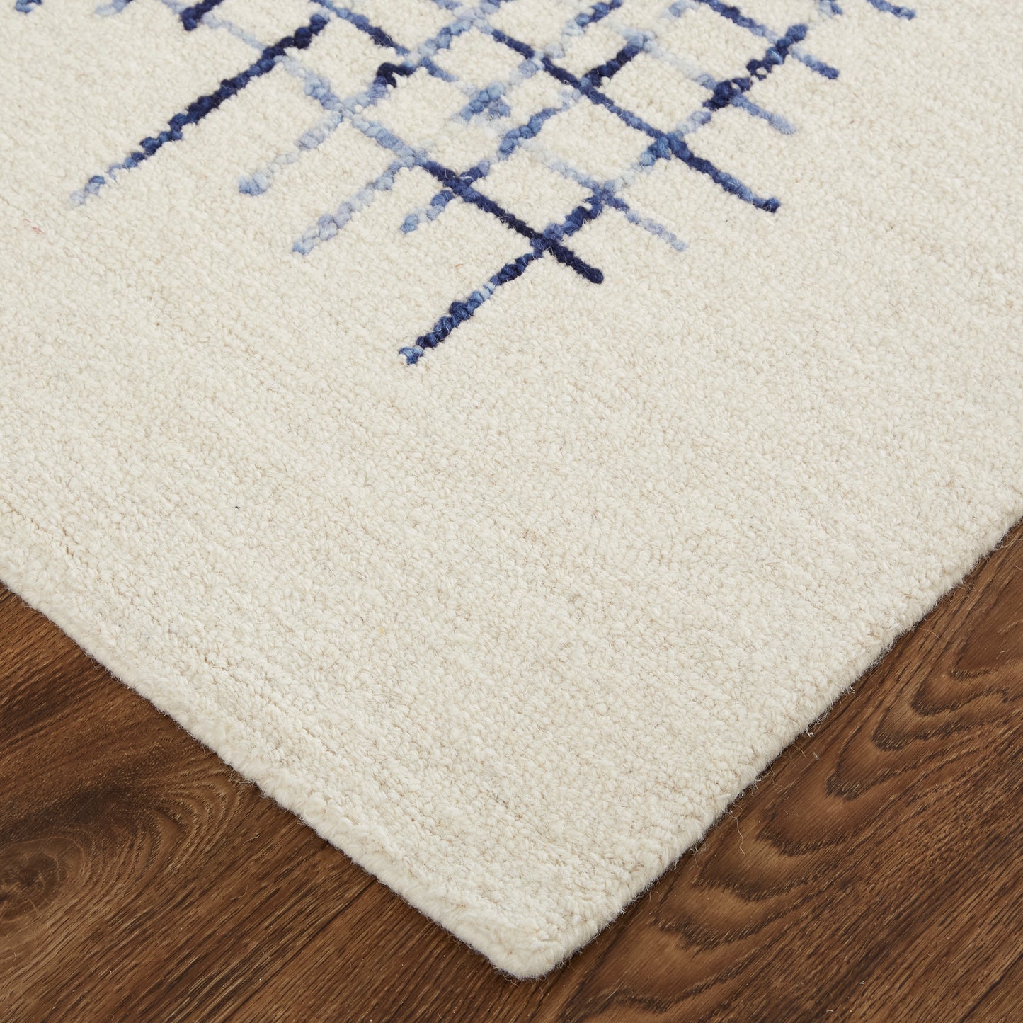 Maddox Transitional Abstract, Ivory/Blue