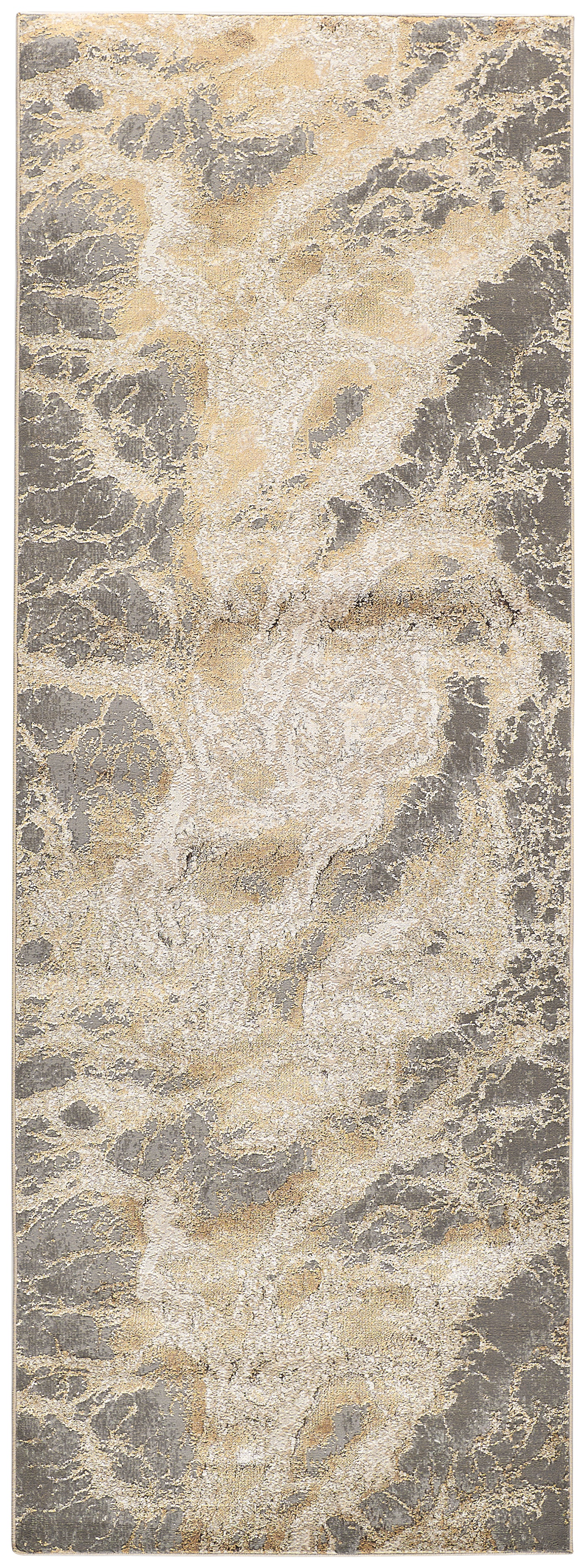 Aura Modern Abstract, Ivory/Silver/Gold