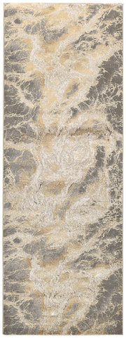 Aura Modern Abstract, Ivory/Silver/Gold