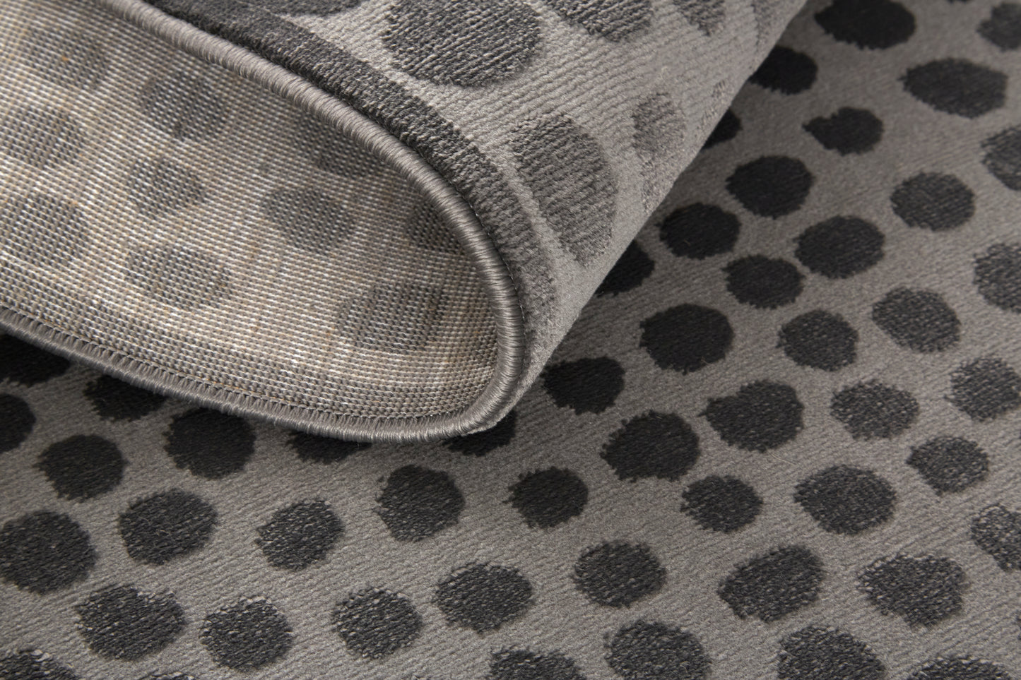Gaspar Modern Polka Dots, Gray/Silver/Ivory