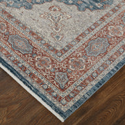 Marquette Transitional Medallion, Gray/Red/Blue