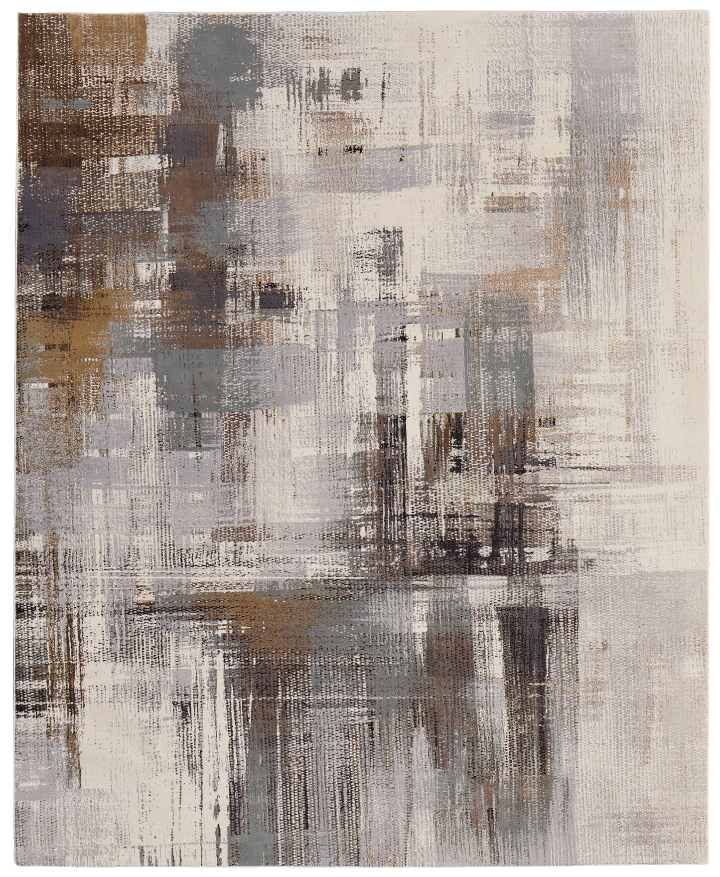 Clio Modern Abstract, Ivory/Gray/Brown