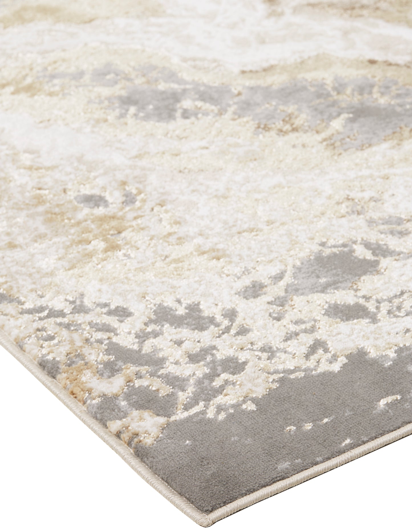 Aura Modern Abstract, Ivory/Silver/Gold