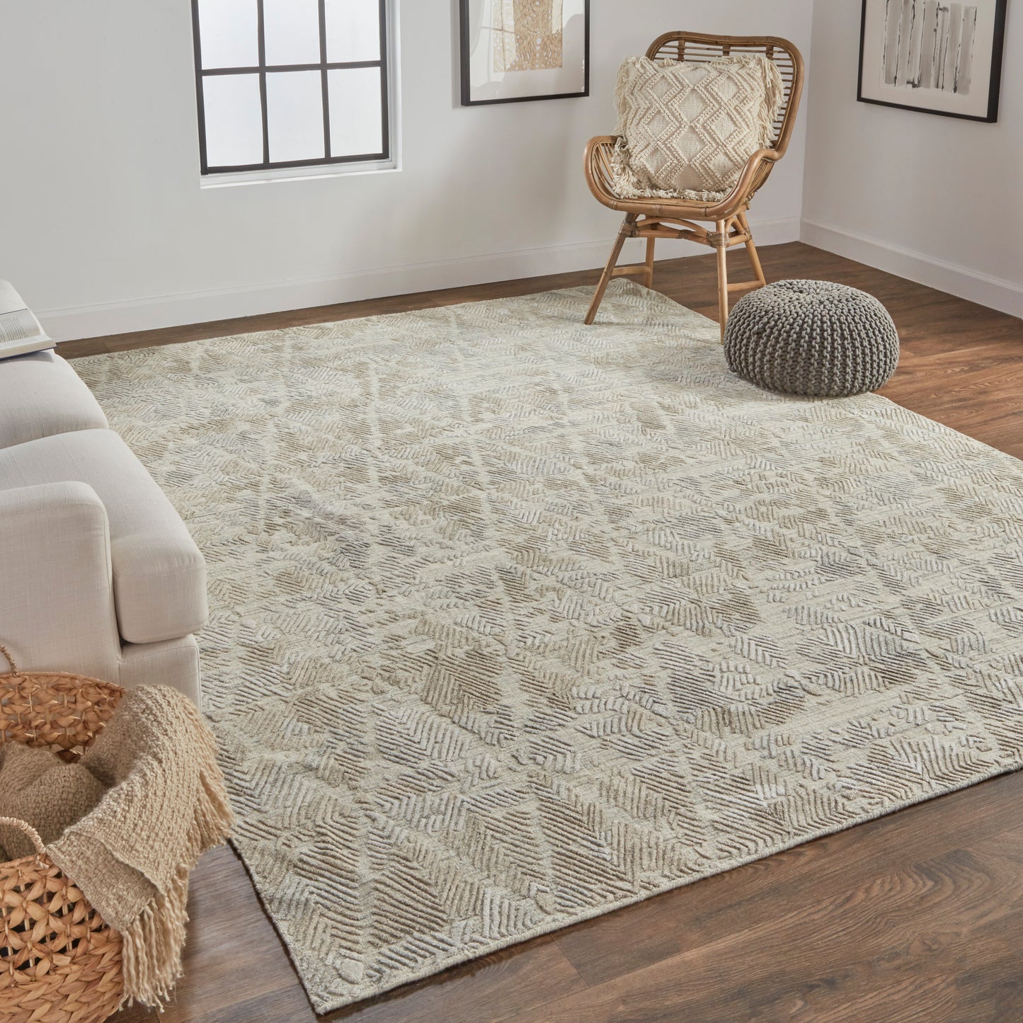 Elias Modern Abstract, Gray/Taupe