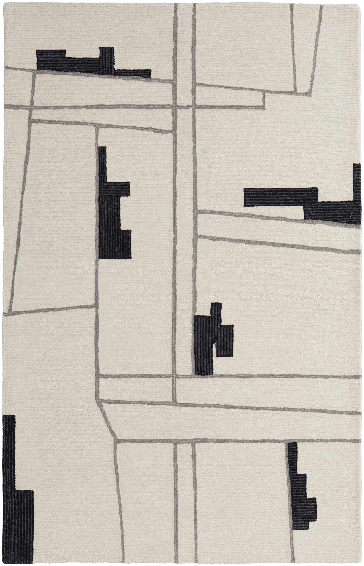 Maguire Transitional Abstract, Ivory/Gray/Taupe