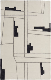 Maguire Transitional Abstract, Ivory/Gray/Taupe