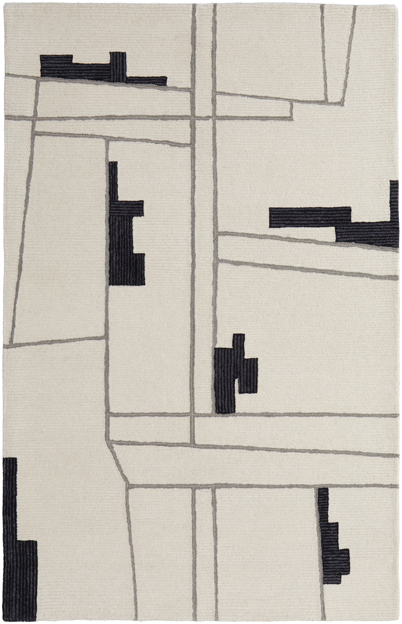Maguire Transitional Abstract, Ivory/Gray/Taupe