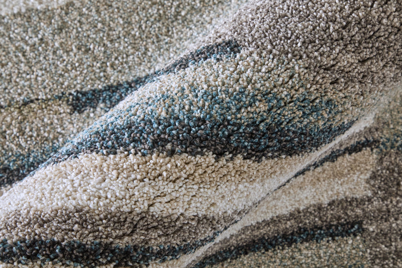 Richmond Modern Abstract, Ivory/Gray/Blue