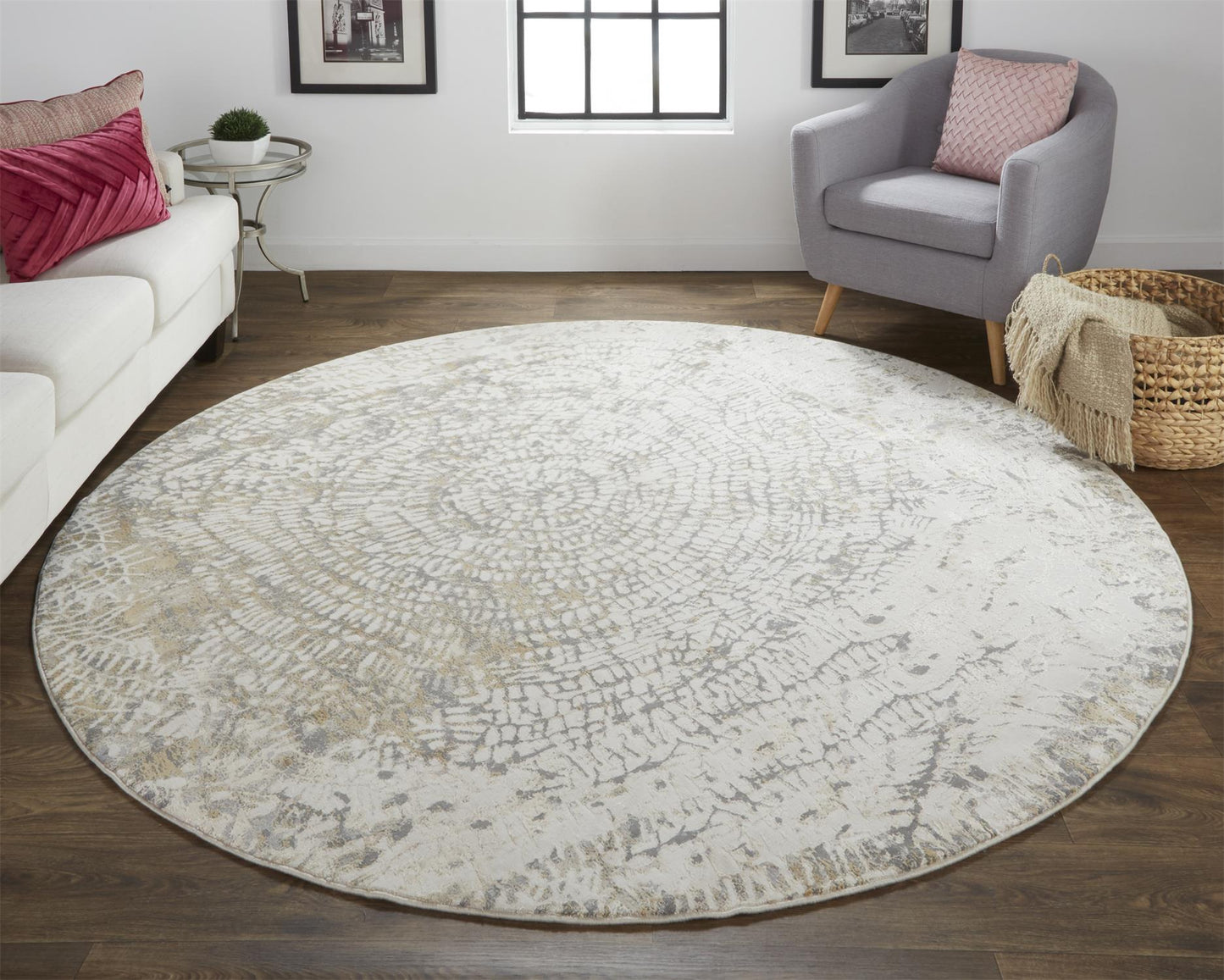 Parker Transitional Abstract, Ivory/Tan/Gray