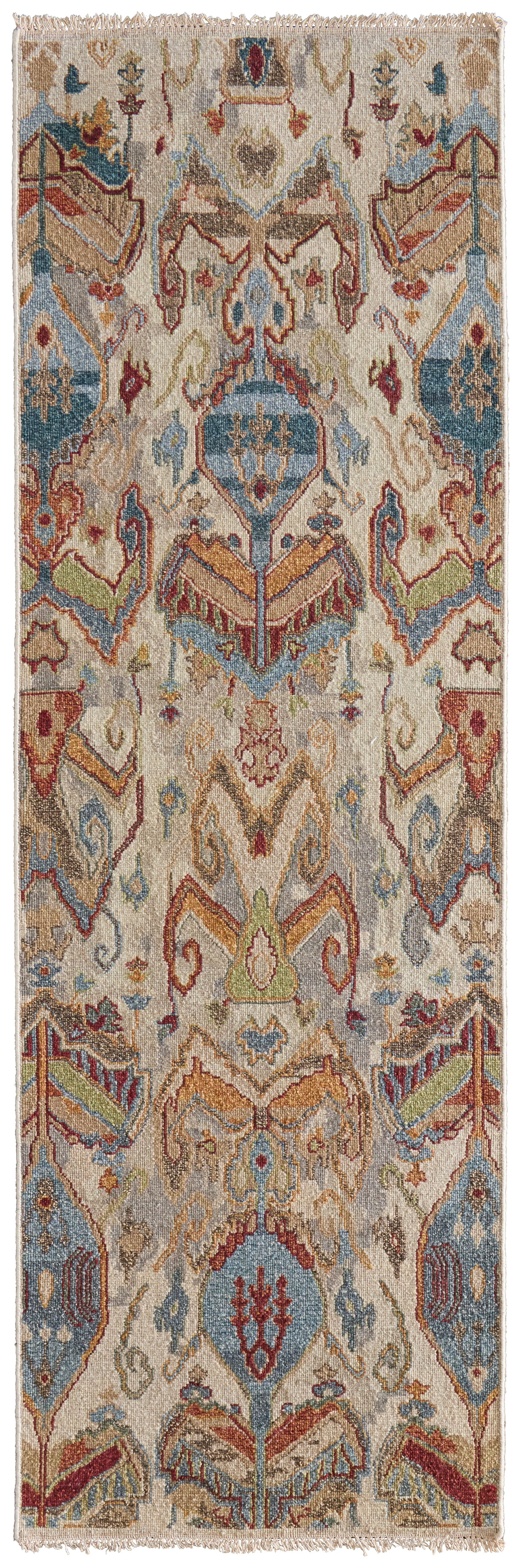 Leylan Transitional Ikat, Tan/Ivory/Orange