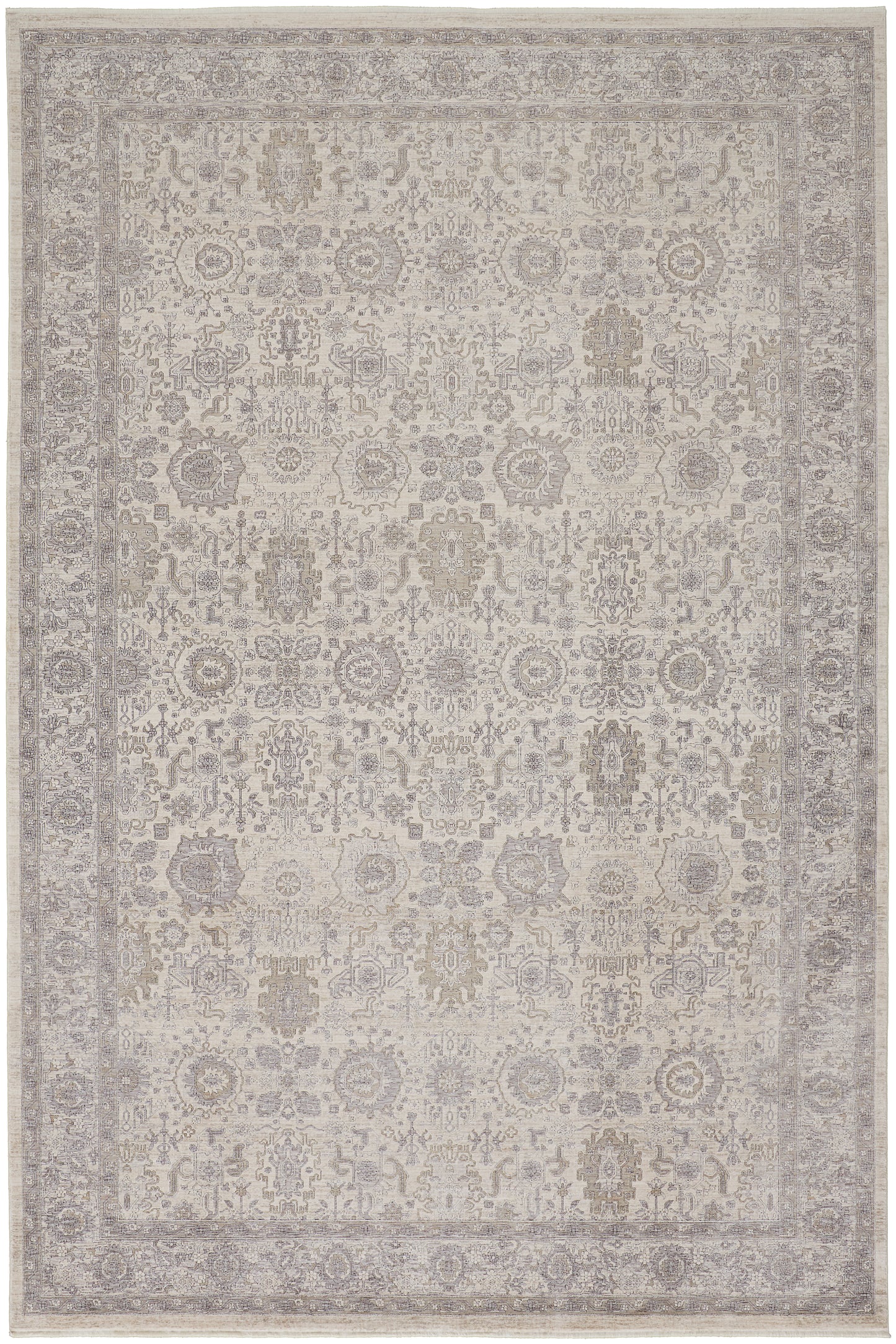 Marquette Transitional Oriental, Gray/Silver/Ivory