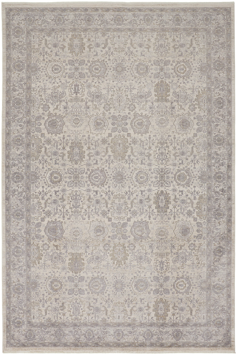 Marquette Transitional Oriental, Gray/Silver/Ivory