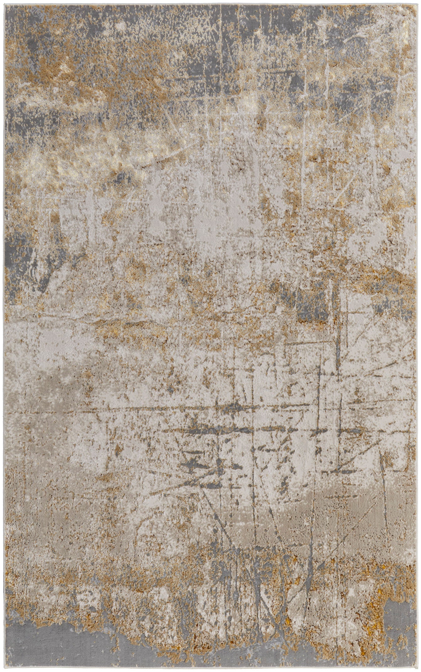 Aura Modern Abstract, Ivory/Brown/Gray
