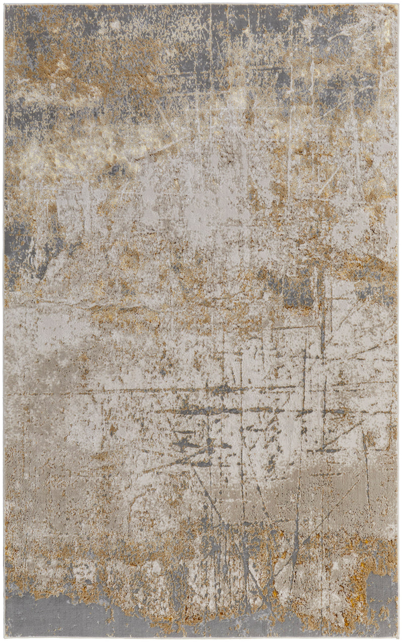 Aura Modern Abstract, Ivory/Brown/Gray