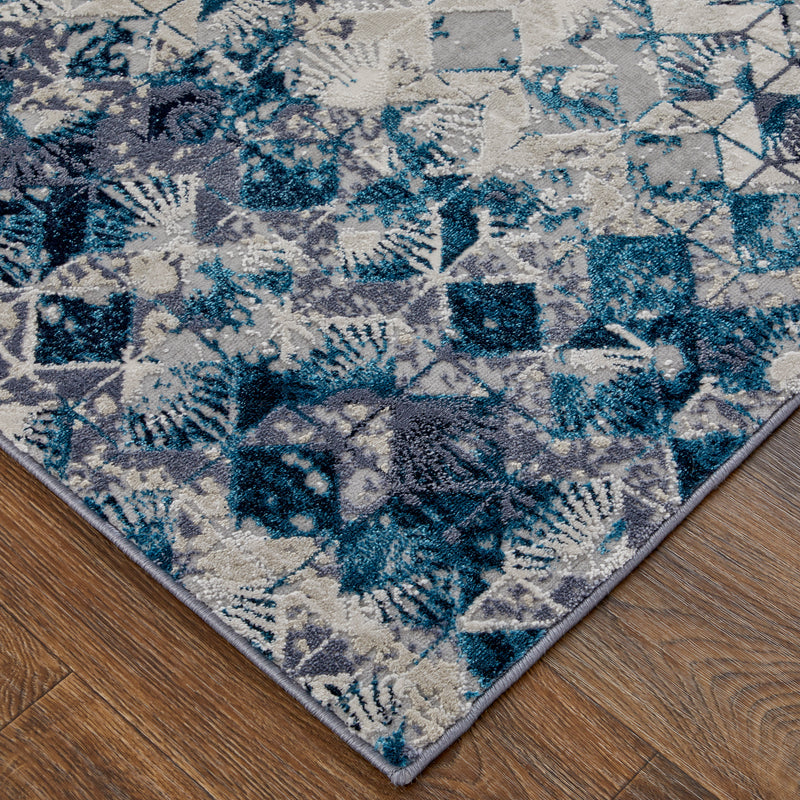 Indio Modern Diamond, Blue/Ivory/Gray