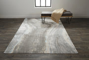 Azure Modern Abstract, Gray/Ivory/Blue