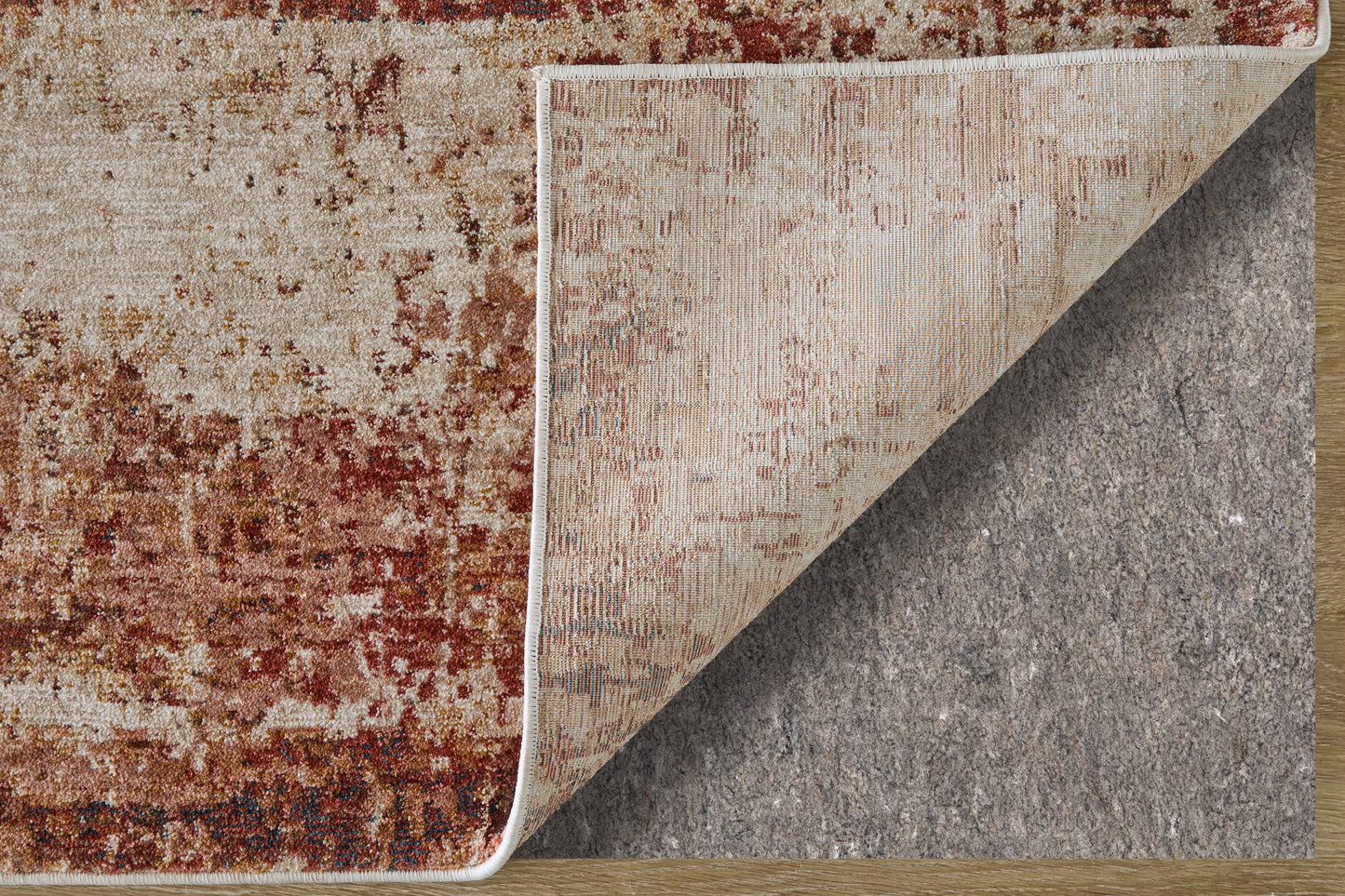 Pearson Modern Abstract, Ivory/Red/Tan