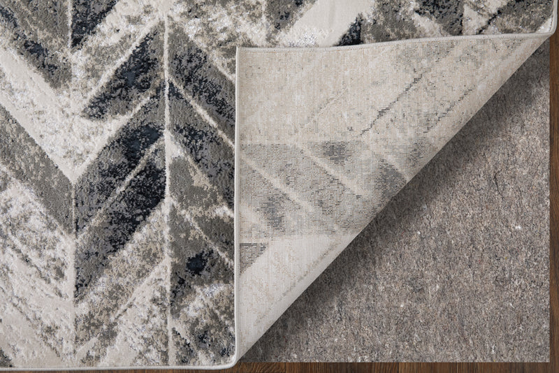 Micah Modern Chevron, Black/Gray/Silver