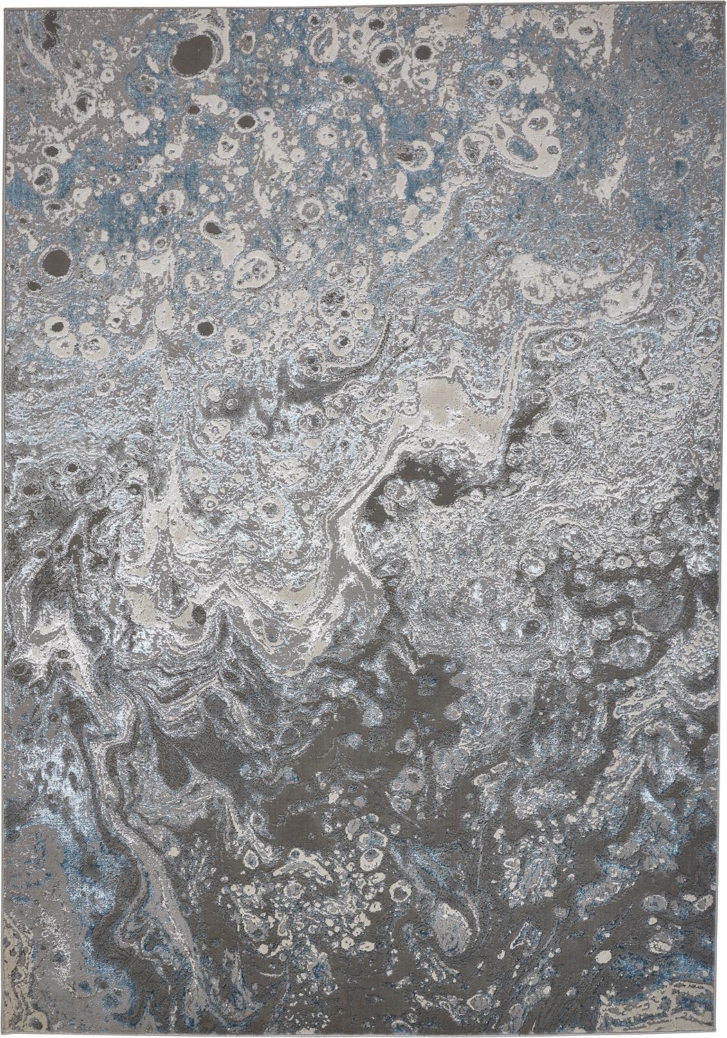Azure Modern Watercolor, Ivory/Gray/Blue