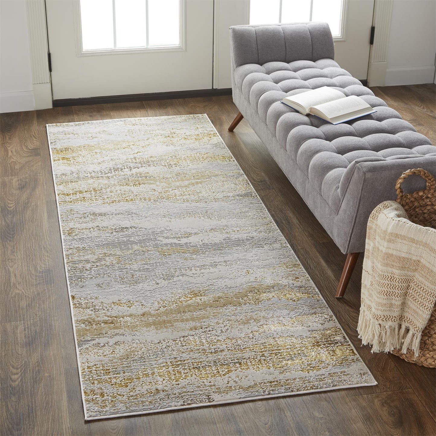 Aura Modern Abstract, Gold/Gray/Ivory