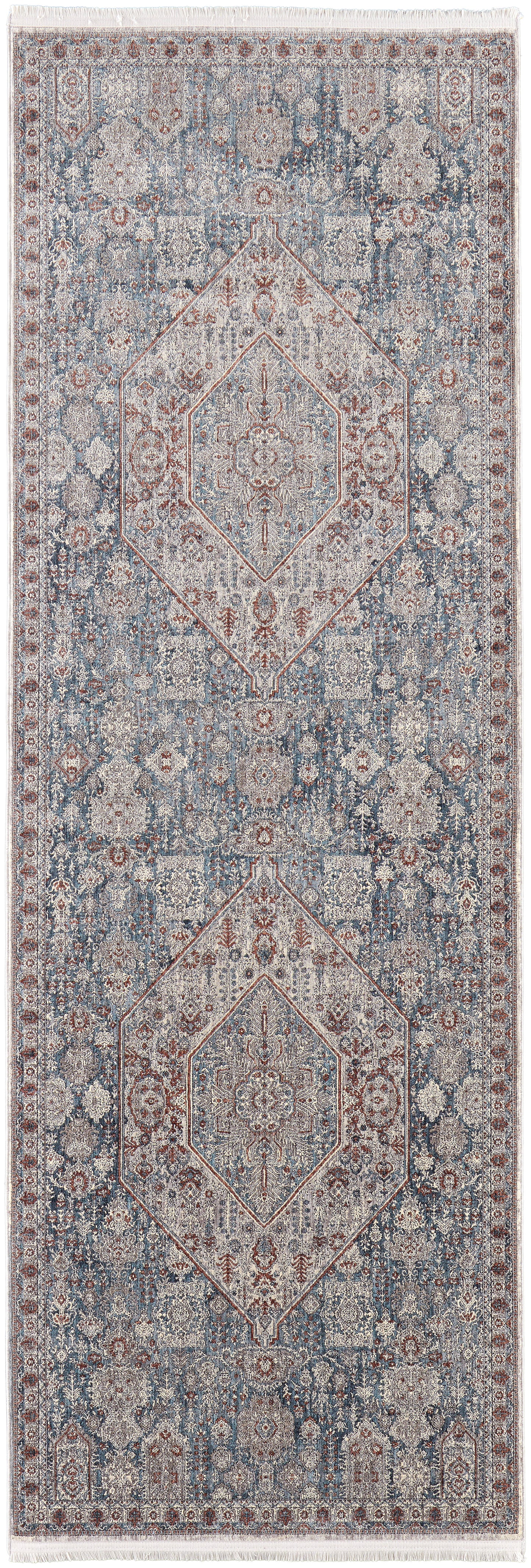 Marquette Transitional Medallion, Blue/Ivory