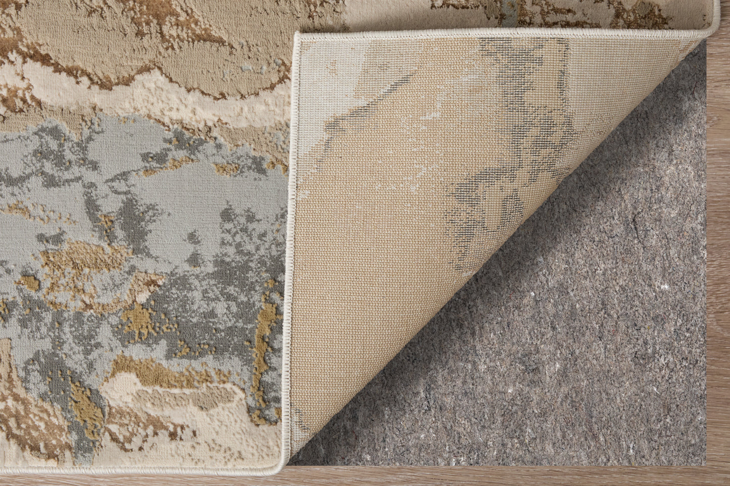 Aura Modern Watercolor, Gray/Ivory/Gold
