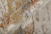 Aura Modern Abstract, Ivory/Gold/Brown