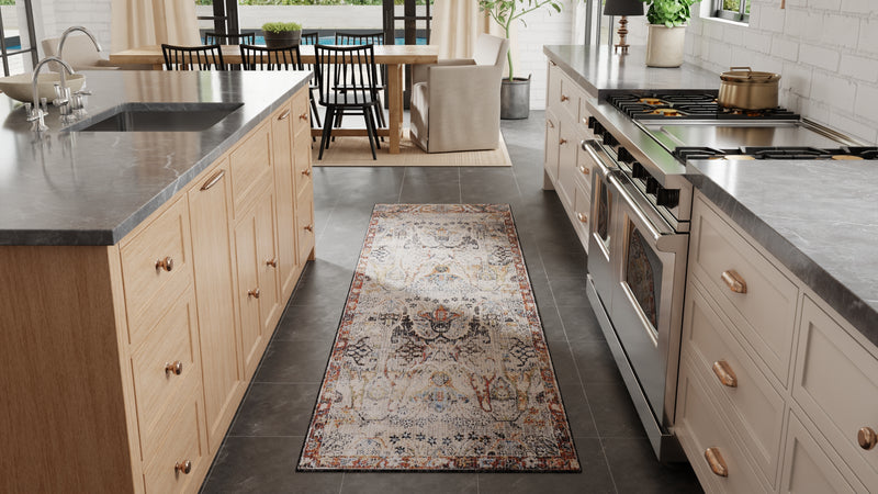 Melrose Transitional Ikat, Ivory/Red/Gray