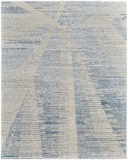 Brighton Modern Abstract, Ivory/Blue/Silver