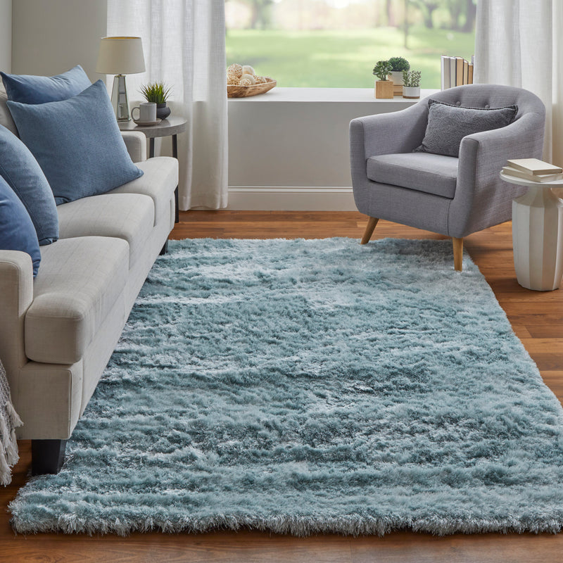 Indochine Modern Solid, Blue/Silver