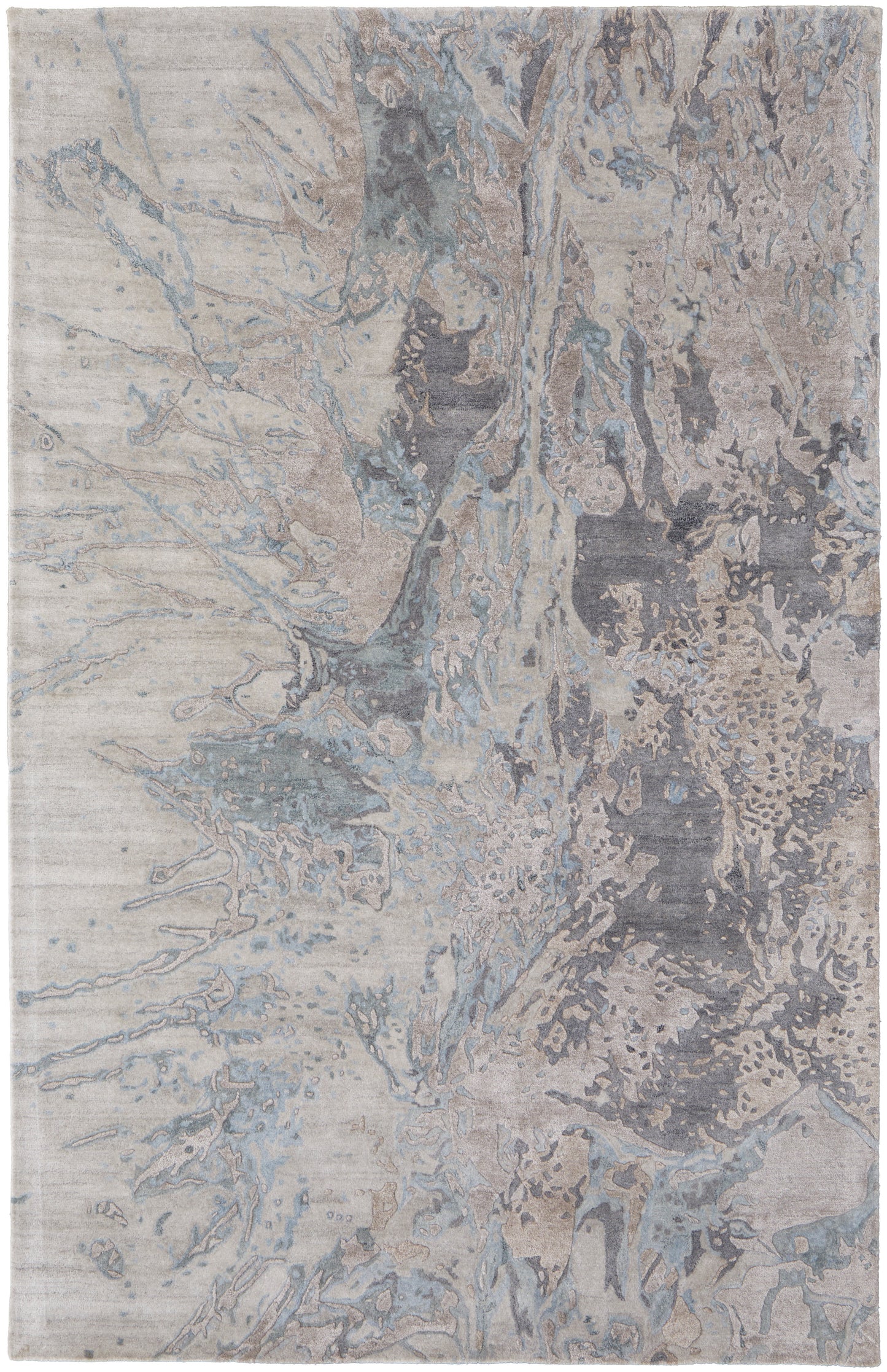 Zarah Modern Watercolor, Gray/Tan/Blue